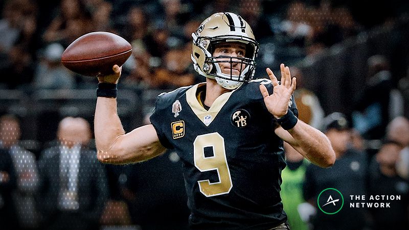 New Orleans Saints quarterback Drew Brees (9) throws against the Tampa Bay Buccaneers during the fourth quarter of a game at the Mercedes-Benz Superdome.
