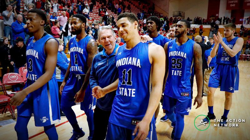Indiana State Sycamores guard Tyreke Key (11) is congratulated as he walks off the floor after the game against the Indiana Hoosiers at Assembly Hall.